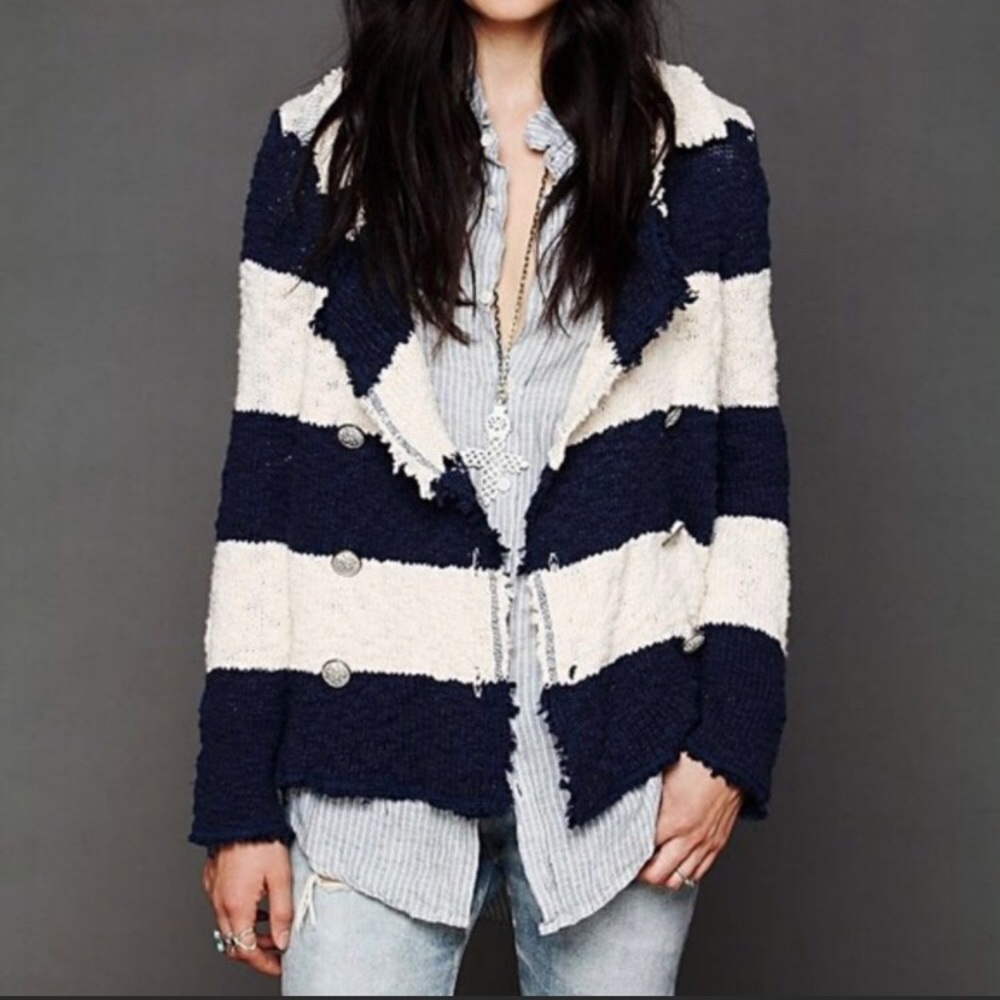 Free People Coat of Arms Sweater Cardigan
